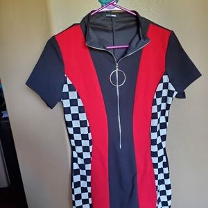 Fashion Nova striped zip dress